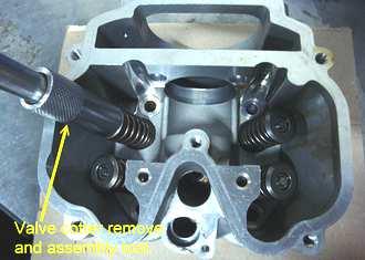 ENGINE COMBUSTION CHAMBER INSPECTION Clean all accumulated carbon deposits from combustion chamber and valve seat area with a soft wire brush.