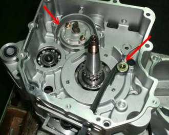 Loop the cam chain through the chain room and secure with specified torque. mechanic s wire. OIL PUMP AND CHAIN INSTALLATION NOTE: Oil pump is not a service-able assembly. Do not disassemble pump.