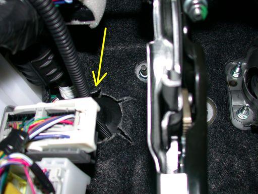 13. From inside the cabin, locate the wires that were pushed through in step 2.