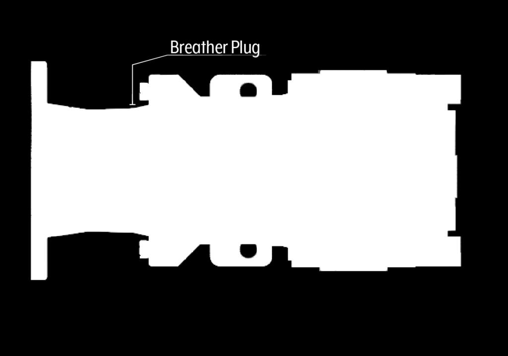 If the reducer is used in another mounting position, this breather plug will need to be moved to the top fill position after the new mounting is completed.