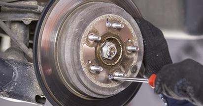 Do not press the brake pedal after removing the brake pads.