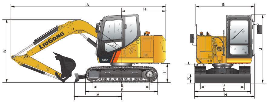 SPECIFICATIONS OPERATING WEIGHT 7,500 kg SWING SYSTEM ELECTRIC SYSTEM Operating weight includes coolant, lubricants, full fuel tank, cab, standard shoes, boom, arm, bucket and operator 75 kg.