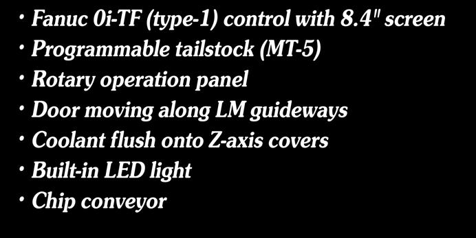 Standard and Options Fanuc i-tf (type-1) control with 8.