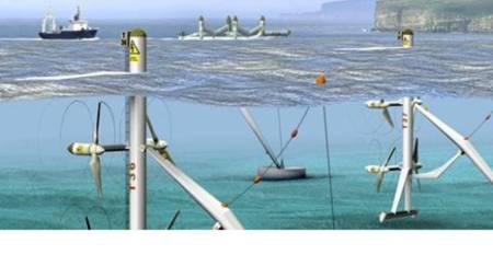Figure: 1 Existing system of tidal power generation using turbines DRAWBACKS OF USING TIDAL TURBINES Turbines are not capable of using the full strength of the waves for producing electricity.