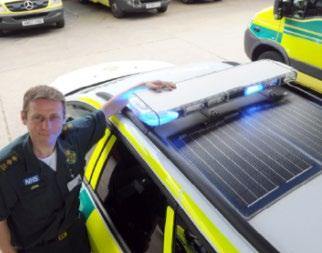 RRV solar charging South Central Ambulance Service NHS Foundation Trust Action The trust invested in installing solar panels on their rapid response vehicles to provide renewable energy to power