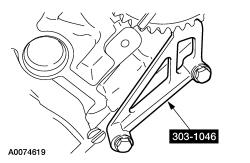 2. NOTICE: Only use hand tools to remove the camshaft phaser sprocket assembly or damage may occur to the camshaft or camshaft phaser unit.