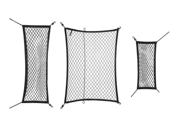 Netting system, grey 565 065 110A Material: Elastic netting and plastic Practical accessory Transport Tests The netting system from the ŠKODA Original Accessories range is both a practical and