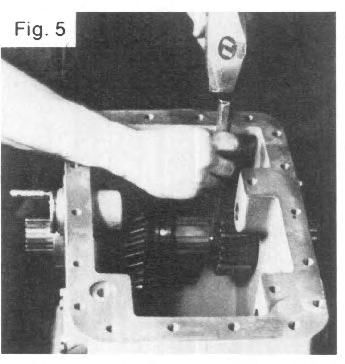 D. Input Shaft Dissassembly Refer to Page PM2 and PM6 1. Remove the rear cover (item 25) or, if so 4. Tap on the rear end of the shaft (See Fig. 6) and equipped, the PTO assembly.