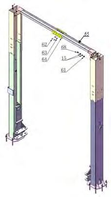 column and connect the top beam to the extension column by bolts, tighten the bolts.