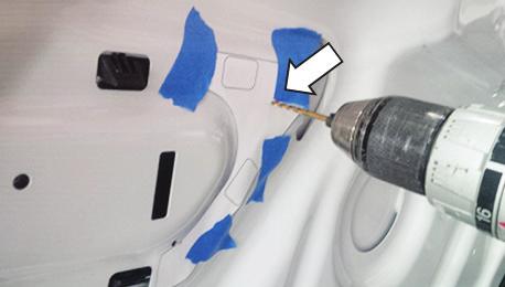 Install the supplied adhesive backed foam (P/N: