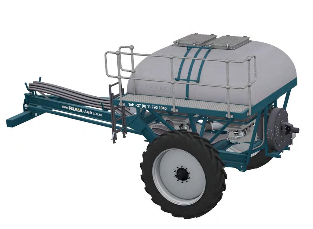 Fert Trail 7000 1 2 TOW BEHIND COMMODITY CART 3 6 5 4 1 Easy access to fill hatch 2 2 x 3500 l polyethylene tanks 3 Sealable fill hatch 4 High output hydraulic driven
