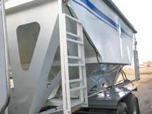 Dual Ladders: Front and rear ladders offer easy access to the hopper