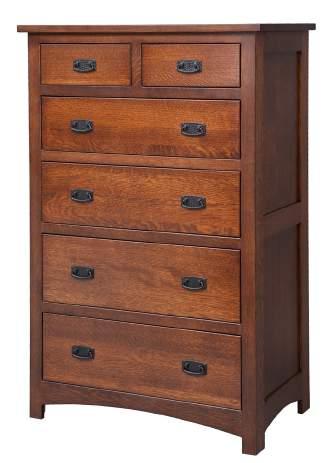 Chocolate #24 Hardware 2251 MISSION 62 DRESSER 62 W x 22 D x 36 H SHOWN IN QSWO /