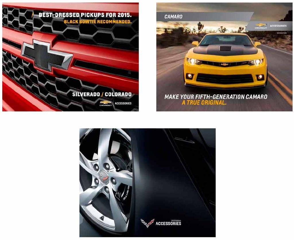 The Corvette brochure offers a sampling of accessories for Stingray as well as select accessories for C6 Corvette.