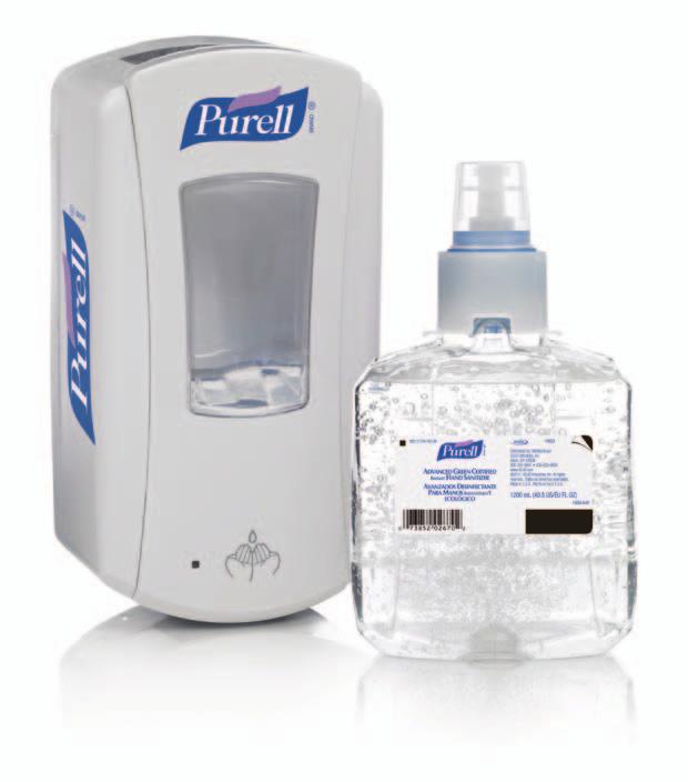 The right instant hand sanitizer in the right amount When used with PURELL Advanced Instant Hand Sanitizers, both dispensers release an efficacious amount of product (1.1 ml) in a single actuation.