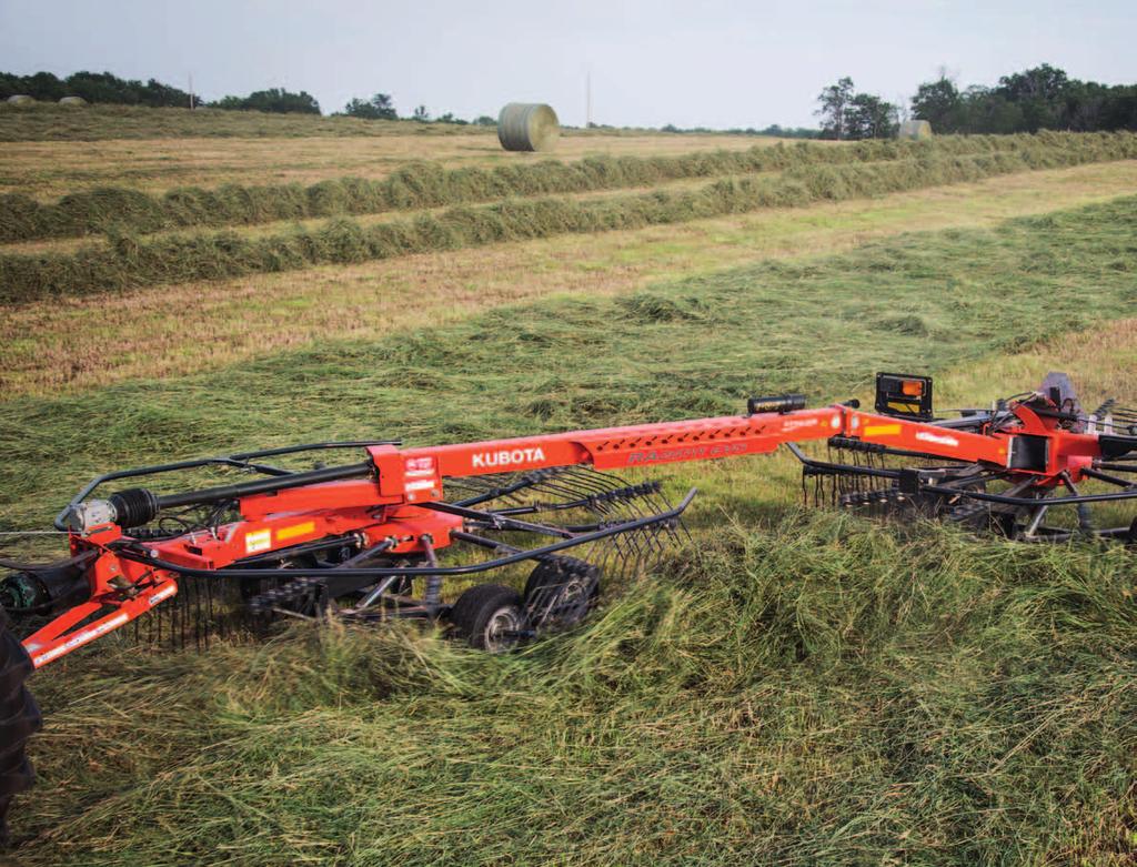 THE MULTI-TALE KUBOTA RA2071T EVO Flexible Raking The trailed RA2071T EVO is designed to work in a variety of crop conditions.