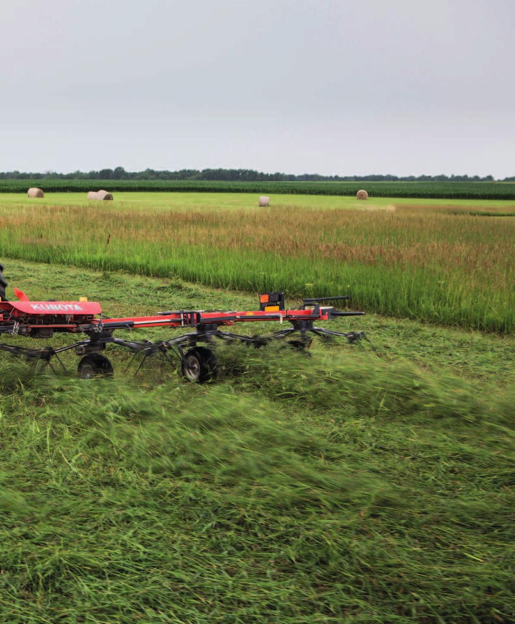 RYING PROCESS The Right Tedder for Every Farm Size Kubota s versatile range of FarmLine and ProLine tedders, proves to be dependable in all weather conditions.
