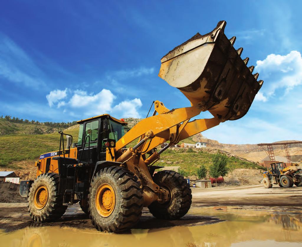 SEM 65X Series Wheel Loaders feature low-speed engines for increased efficiency and a number of productivity enhancing features.