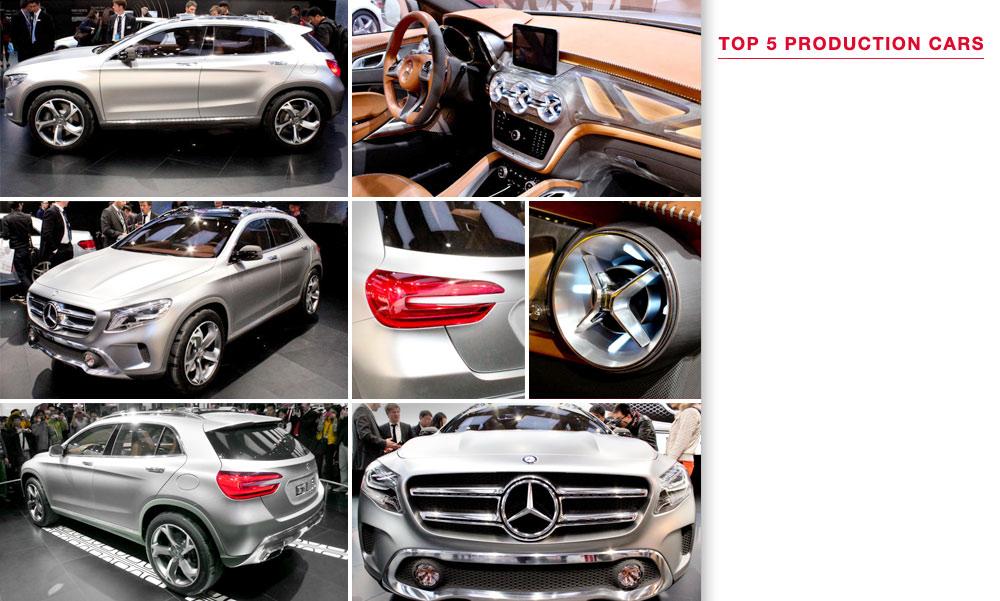 Mercedes GLA Mercedes Crossover/SUV strategy has so far ignored the burgeoning C-sized segment but the GLA is a production model wearing some showcar details and will make production in 2014.