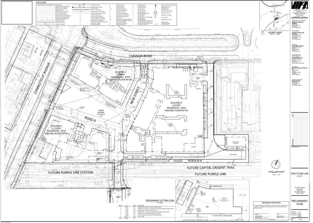 Discussion On October 17, 2002 and thereafter, a subsequent amendment on September 29, 2005, the Montgomery County Planning Board approved a Preliminary Plan for 174,016 square feet of commercial