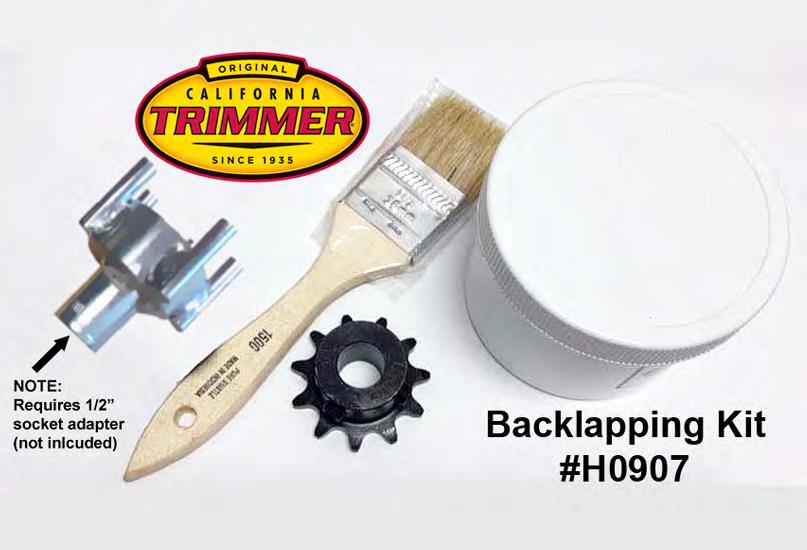 RL205/207 OPTIONAL BACKLAPPING KIT FIGURE 7 #H0907 Backlapping Kit Back lapping does not replace the need to sharpen your reel and bed knife, especially if you have dents or other kinds of blade