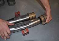 ) All clamps should be tightened using a properly calibrated Torque Wrench. Using an air impact gun will damage the clamp and reduce its ability to effectively seal the joint.