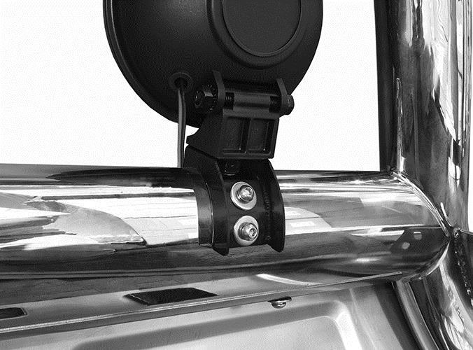 8. If aftermarket lights, (not included), are to be installed, remove the rubber plugs on the top of the cross bar. Select (1) Light Bracket, (Figure 8).