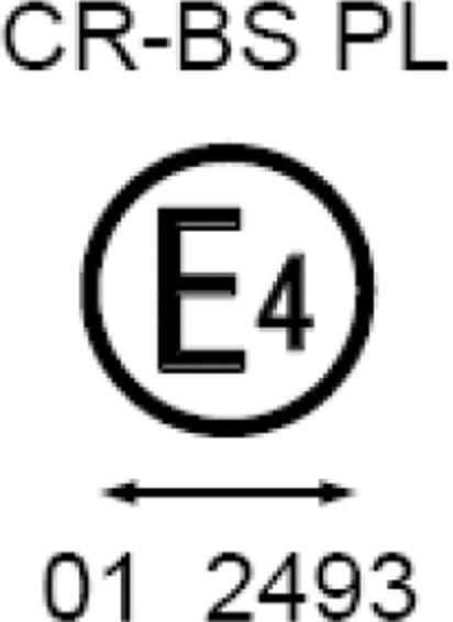 Note: The approval number and additional symbols shall be placed close to the circle and either above or below the letter E, or to the right or left of that letter.