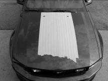 Place tape along edges of hood as well for measurement marks (refer to hood drawing below). B) Measure and mark centerline on the hood.