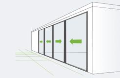 colours and profiles, the transparent sliding constructions can be perfectly