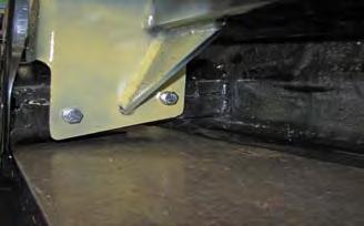 Insert 1/4 x 1 x 1 nut plates into opening on back side of bumper to align with drilled holes. Then tighten with 3/8-16 x 1 1/4 hex bolts and 3/8 lock washers. Do this to both sides.