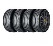 Sporty: Challenge II polished bright-black complete wheel set AMK 10605 - SGVP 4 The 8x18" alloy rim in polished bright black is