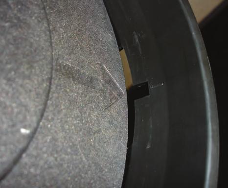 the notch/line on the inside of the Base Rim.