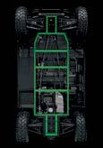 of the ladder-frame chassis. Extreme load areas feature high-tensile steel sections.