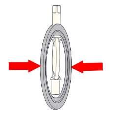 Intermediate flange-butterfly valve DN200  Remove scraper ring (11) and plain bearing (6). Remove the back-up rings (3a) and (3b) from the seal (3).