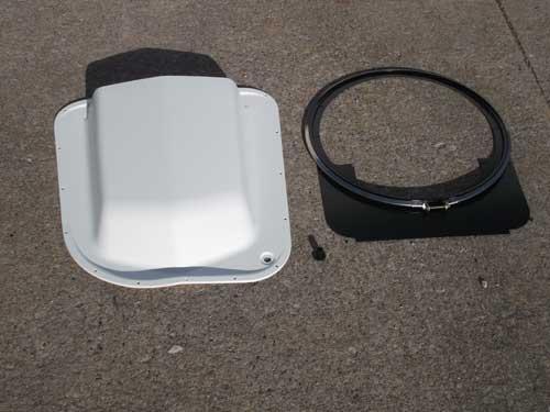 This vent tube runs from the passenger side valve cover to the air cleaner base.for cars w/shaker Hood FBPYRFE82 40.