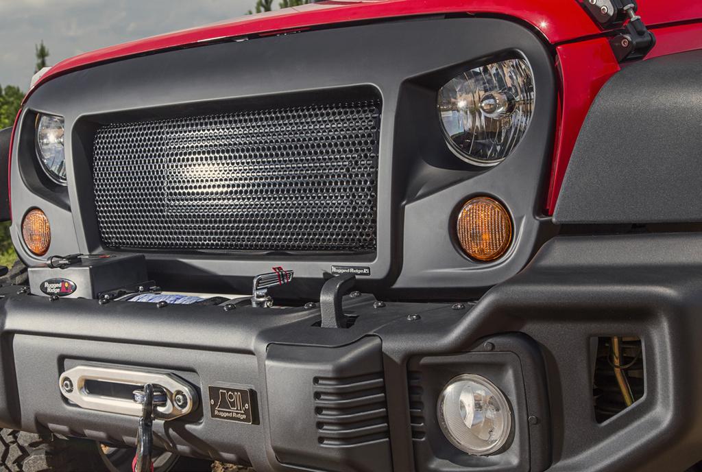 Each grille is easily paintable and injection molded for a precise factory like fit and comes ready to accommodate Rugged Ridge s new steel mesh inserts.