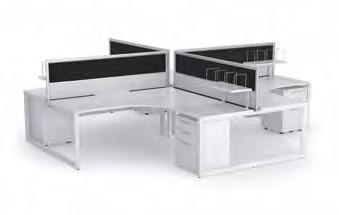 Anvil 90 Degree Plus Cluster Six steel components Central deskmounted screens Concealed cable
