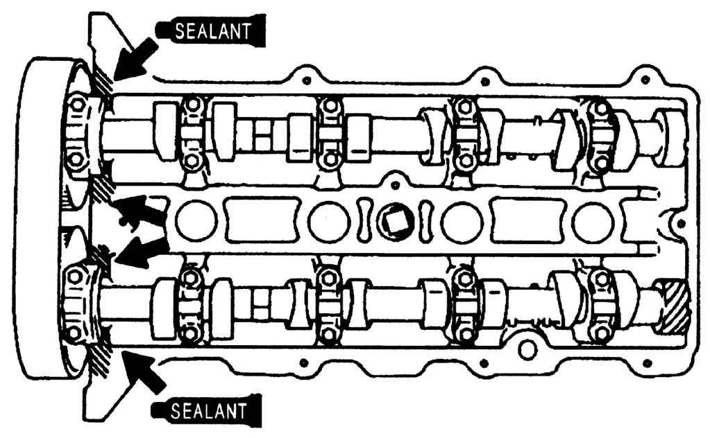 Fig. 3 Valve cover sealing locations.