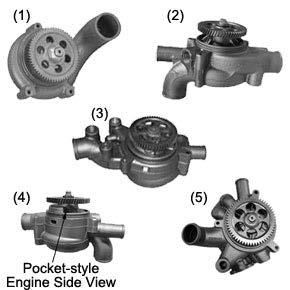 Detroit Diesel 60 Series Engine Notes: 1) Installation Kits listed later in this section. 2) RW4123X (High Capacity) includes a 6 vane impeller and is recommended by the OE manufacturer.