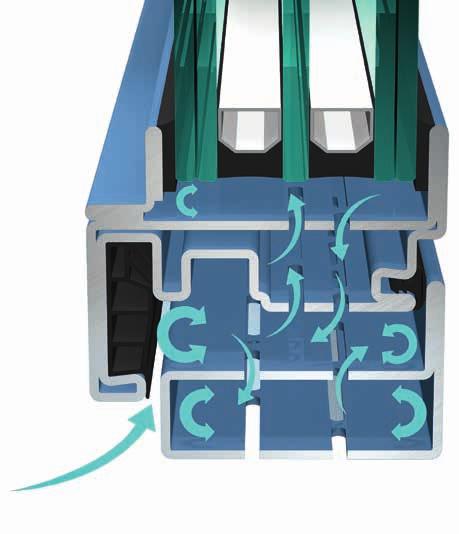 TABS system complies with current requirements for thermal insulation Air convection inside the steel sections optimises thermal insulation.