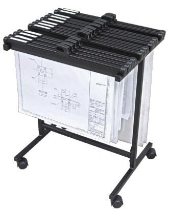 capacity. Available in two sizes; a large trolley for up to A0 size binders and a smaller trolley for up to A1 size binders.