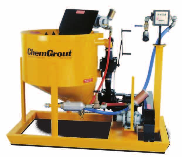 It consists of six electrically powered 17 cubic foot high-speed colloidal mixers, thirteen 128 gallons (17cf) agitating tanks and thirteen pumping units.
