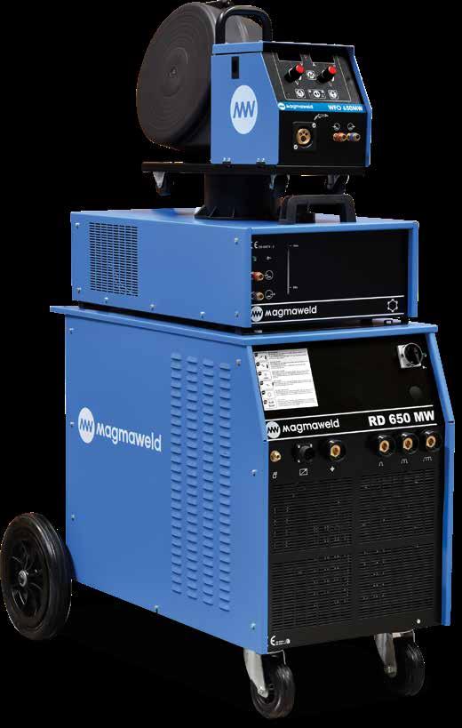 Industrial Water Cooled DC MIG / MAG Welding Machines SCR Technology for Extreme Conditions RD 650 MW Step Controlled TransformerRectifier Technology for Heavy Duty Production RS 350 MW RS 400 MW RS