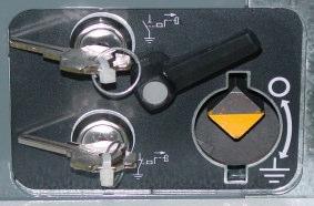 (1) Key lock on request (2-3) (2) Open Close (1) The earthing switch can be closed only if