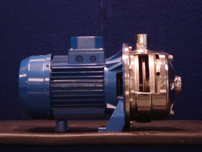 Model: 2CDXU70/206T2 (45) (21X13X15) (40) (15X8X10) $500 SH13-2CDXU Stainless steel 2-stage centrifugal pump designed for corrosion resistance and rugged