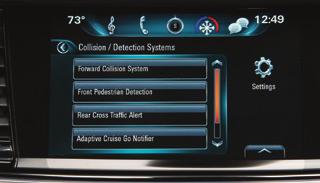 Forward Collision AlertF The Vehicle Ahead indicator is green on the instrument cluster when a vehicle is detected and is amber when following a vehicle ahead too closely.