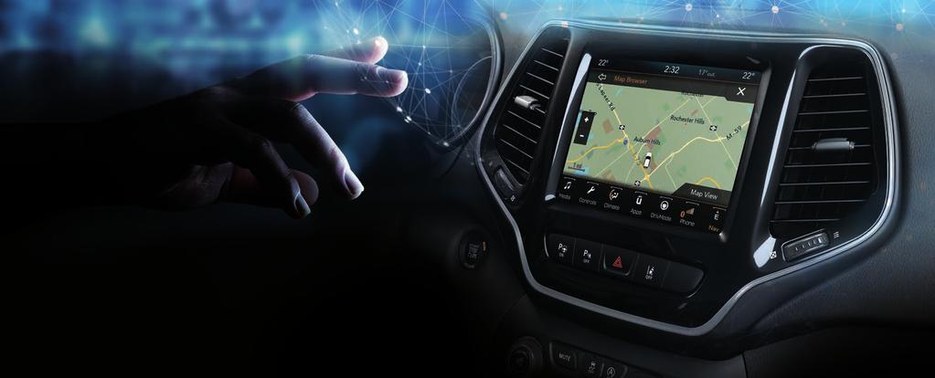 CONNECT WITH YOUR WORLD. The new Jeep Cherokee features the latest Uconnect system with up to 8.