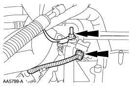 For additional information, refer to Section 303-03A. 4. Remove the bolt. 5. Loosen the bolts and position the bracket aside. 6. Disconnect the upper radiator hose. 7.