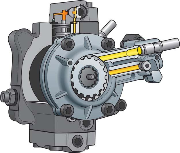 Engine Components High-pressure pump The high-pressure pump comprises the following components: - Pre-supply pump - Fuel metering valve - High-pressure pump unit All parts are combined in a single